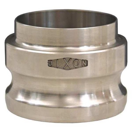 Cam and Groove Adapter Butt Weld, SS, 3