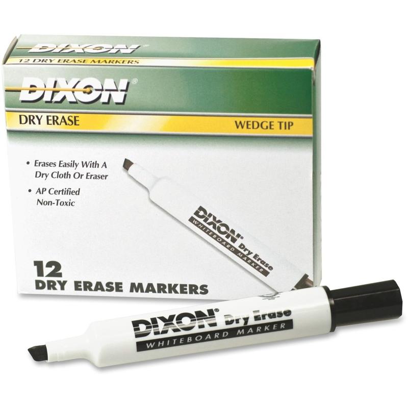 Ticonderoga Dry Erase Markers - Broad, Fine Marker Point - Chisel Marker Point Style - Black - 1 Dozen (Min Order Qty 5) MPN:92107