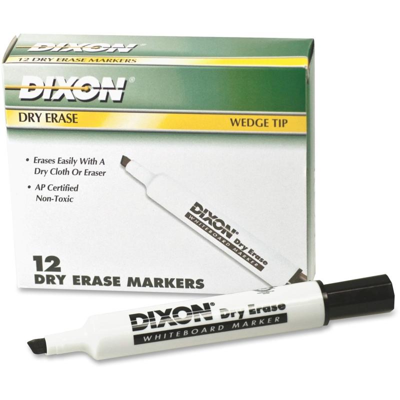 Dixon Dry Erase Markers - Black Ink - 1 Dozen MPN:92107