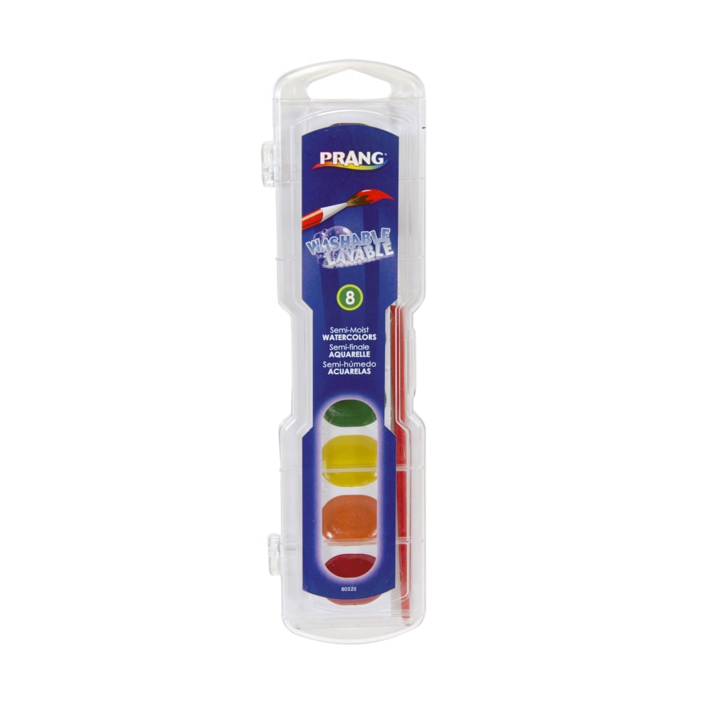 Prang Washable Watercolors 8-Color Set With Brush, Assorted Colors (Min Order Qty 24) MPN:80525