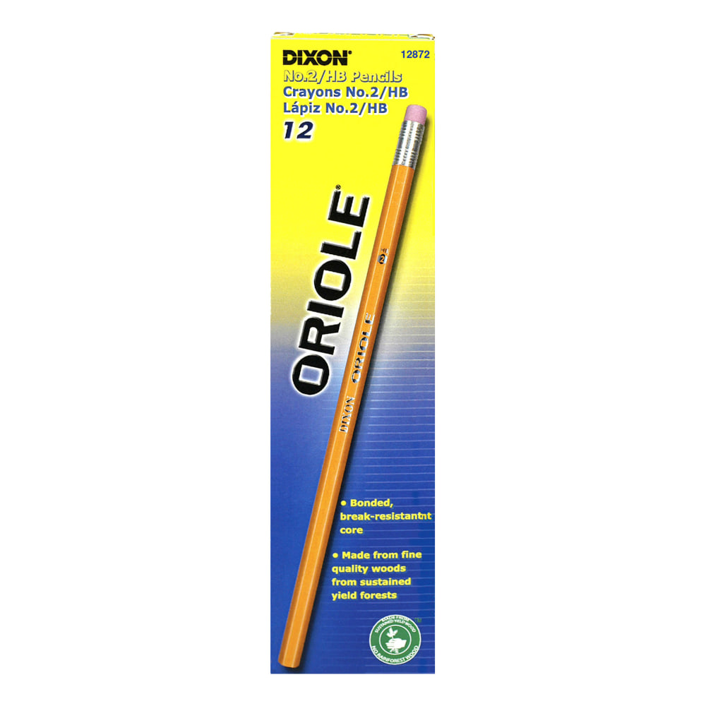 Dixon Oriole Pencils, Yellow, No. 2 Soft Lead, Pack Of 12 (Min Order Qty 19) MPN:12872