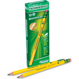 Dixon® Ticonderoga Beginners Woodcase Pencil With Eraser Yellow Barrel Dozen 13308
