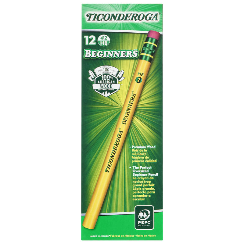 Ticonderoga My First Beginners Elementary Pencils, HB Lead, Pack of 12 MPN:13308