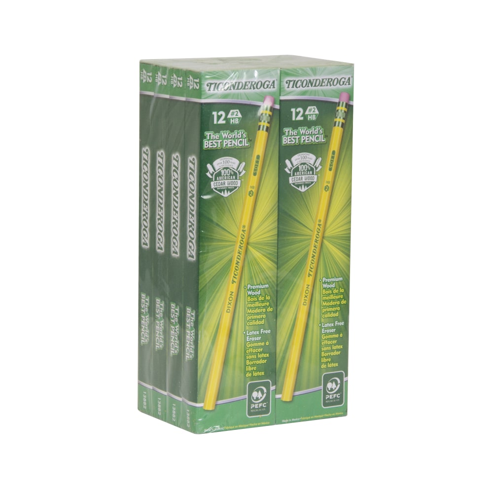 Ticonderoga Woodcase Pencils, #2 Lead, Soft, Pack of 96 MPN:13872