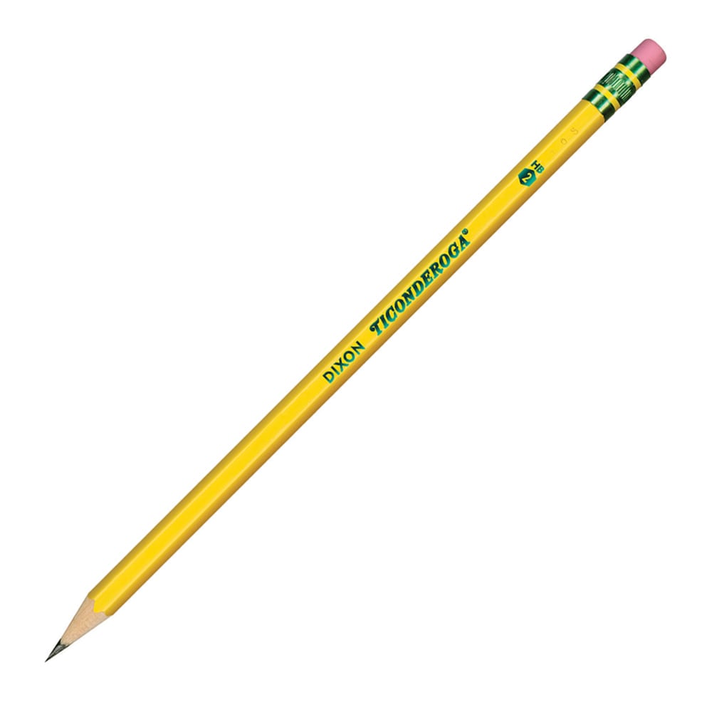 Ticonderoga Pencils, #2 Lead, Medium Soft, Pack of 12 (Min Order Qty 24) MPN:13882