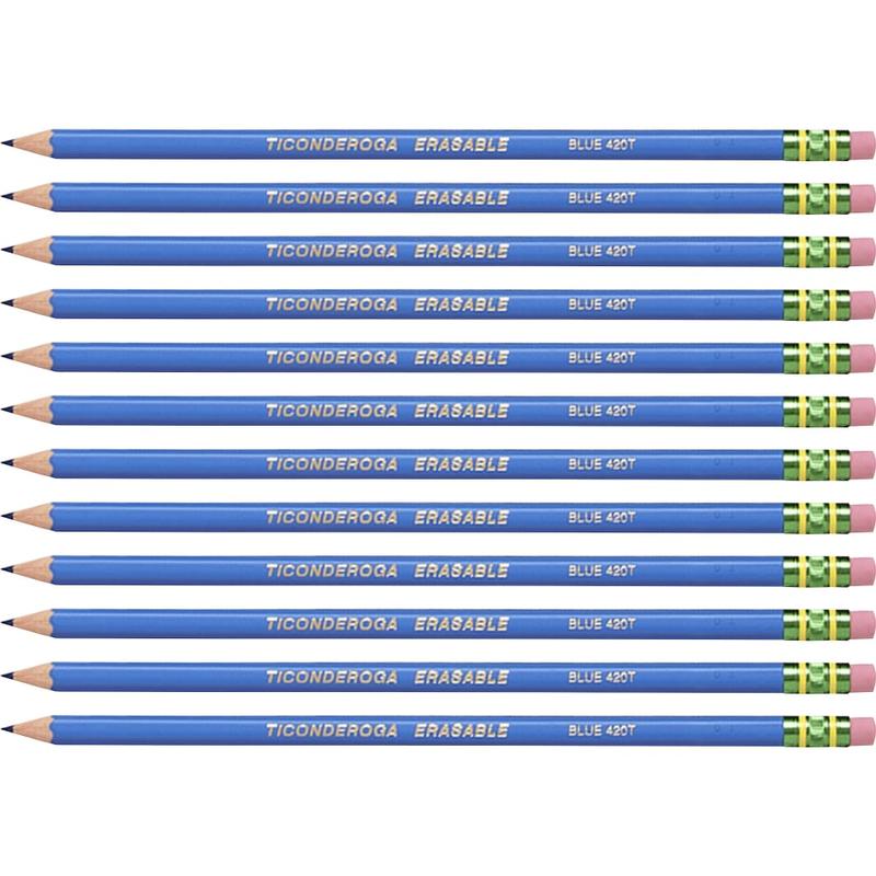 Dixon Eraser-Tipped Checking Pencils, HB Lead, Blue Lead, Pack Of 12 Pencils MPN:14209