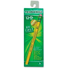 Dixon® Ticonderoga My First Woodcase HB #2 Pencil With Eraser Yellow Barrel Dozen 33312