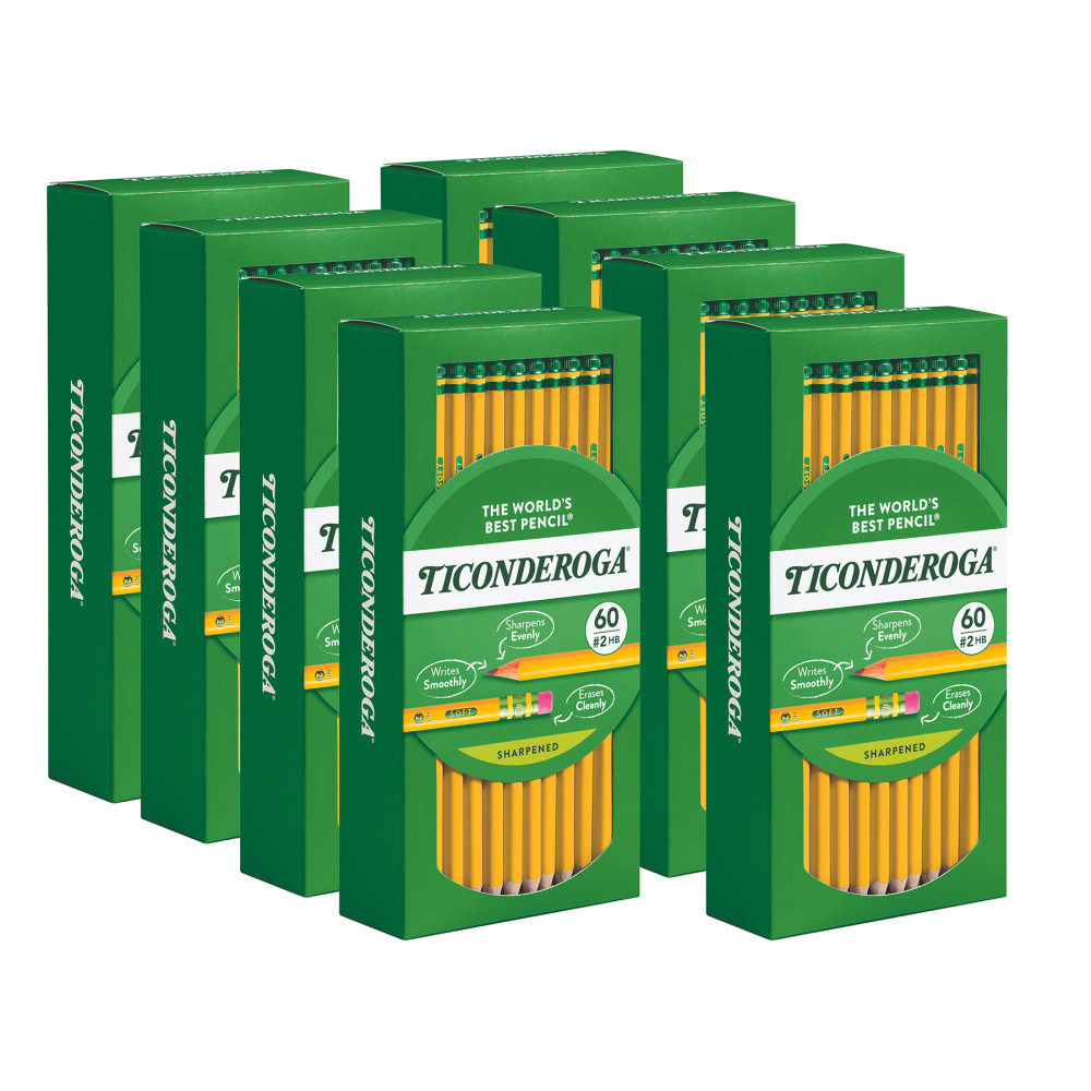 Ticonderoga Presharpened Wooden Pencils, #2/Soft, Yellow, Class Pack Of 480 Pencils MPN:DIX13480