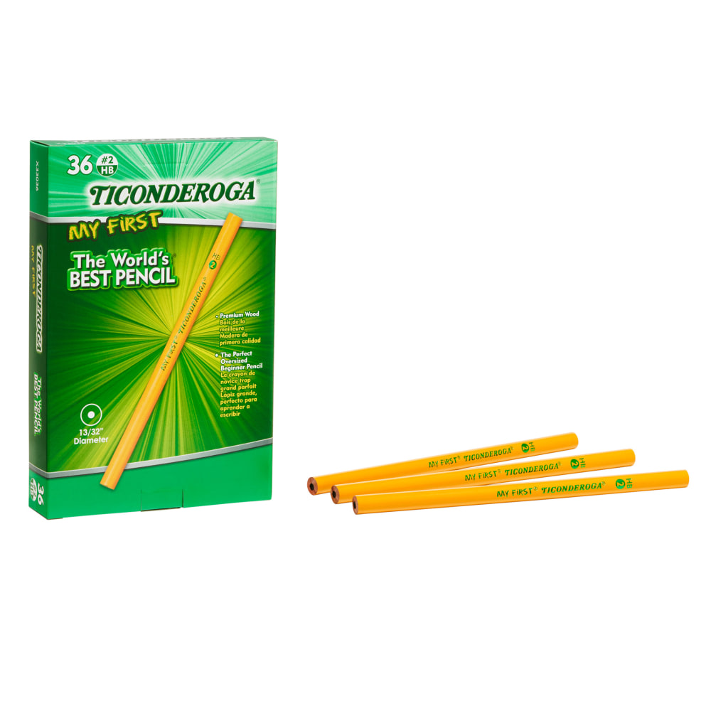 Ticonderoga My First Pencils, No. 2/Soft, Yellow, Pack Of 36 Pencils MPN:DIX33036