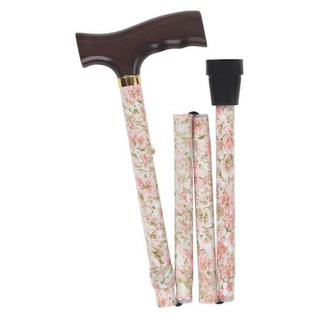 Folding Cane, Beige Floral, 250 lb, 37