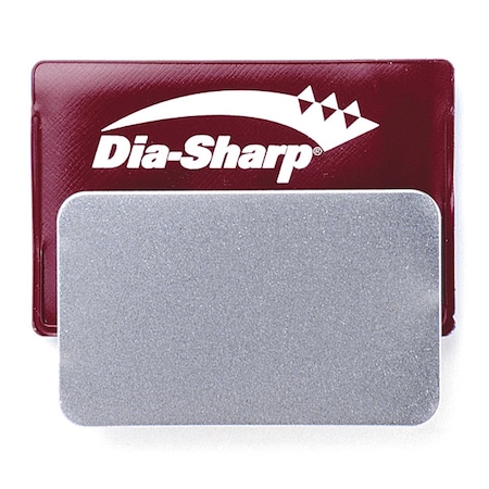 Single Grit Credit Card Sharpener, 3 1/4 in W, 2 in L, 3/64 in H, Diamond, Fine Grit, Red, Silver MPN:D3F