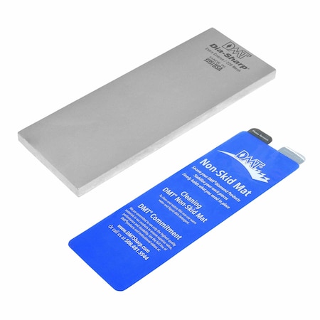 Single Grit Benchstone, 8 in W, 3 in L, 3/8 in H, Diamond, Fine Grit, Silver MPN:D8F