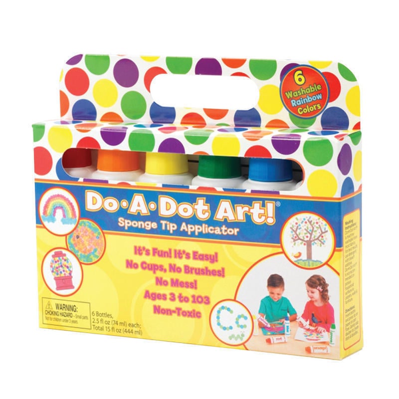 Do-A-Dot Art! Rainbow Washable Sponge Tip Markers, Assorted Colors Pack Of 6 MPN:DAD101