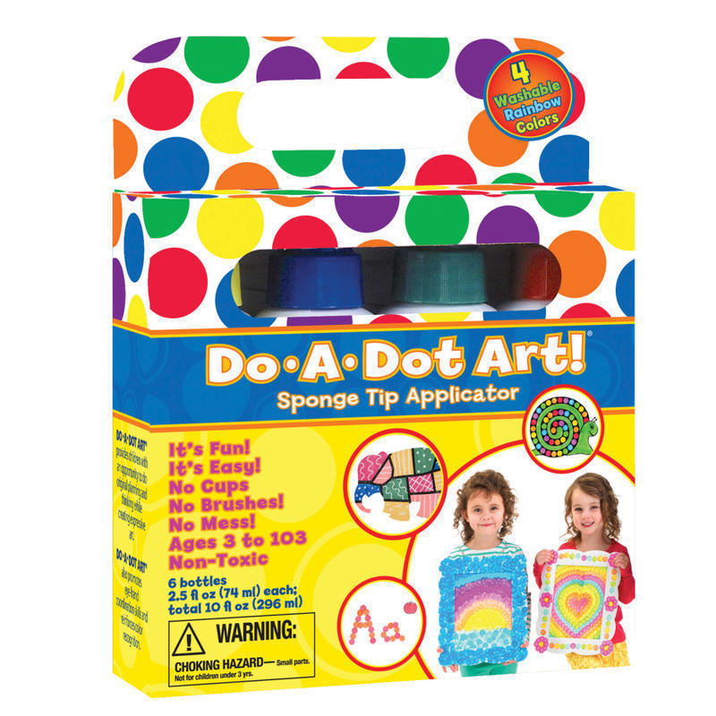 Do-A-Dot Art! Rainbow Washable Sponge Tip Markers, Assorted Colors, 4 Per Pack, Set Of 2 Packs MPN:DAD201-2