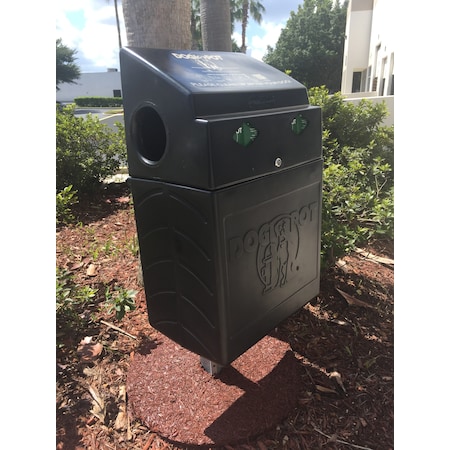 Pole Mounted DOGVALET Pet Waste Receptac MPN:1005BLK-2