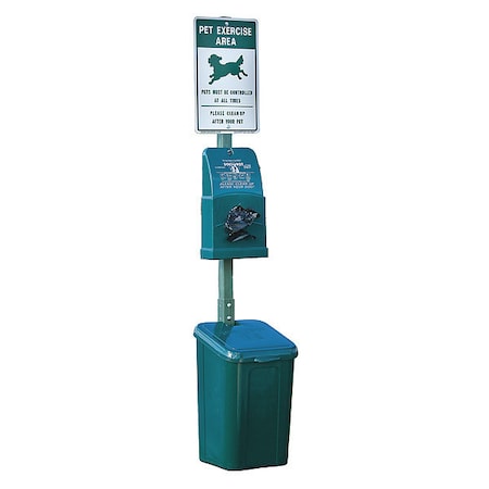 10 gal. Green Rectangular Polyethylene Pet Waste Container MPN:1010