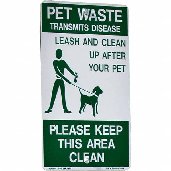 Pet Waste Station Accessories, Sign Message: Leash And Clean Up After Pet, Pet Waste Transmits Disease MPN:1203