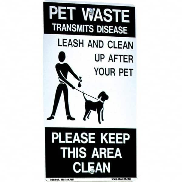 Pet Waste Station Accessories, Sign Message: Leash And Clean Up After Pet, Pet Waste Transmits Disease MPN:1203-Black