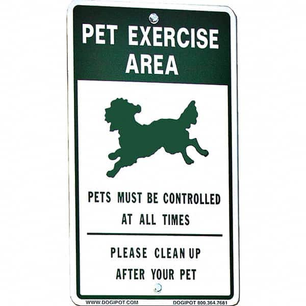Pet Waste Station Accessories, Sign Message: Pet Exercise Area, Pets Must Be Controlled At All Times MPN:1204