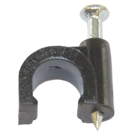 Cable Staple, RG-59 Coaxial Cable Use Type, 1/4 in Size, Black MPN:DCC-59B