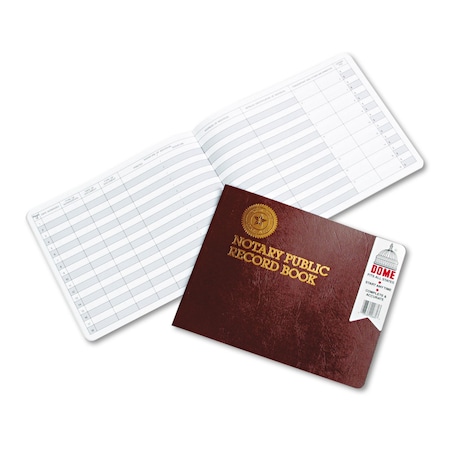 Notary Public Record Book, 10 Column Format, Maroon Cover, 10.5 x 8.25 Sheets, 32 Sheets/Book MPN:880