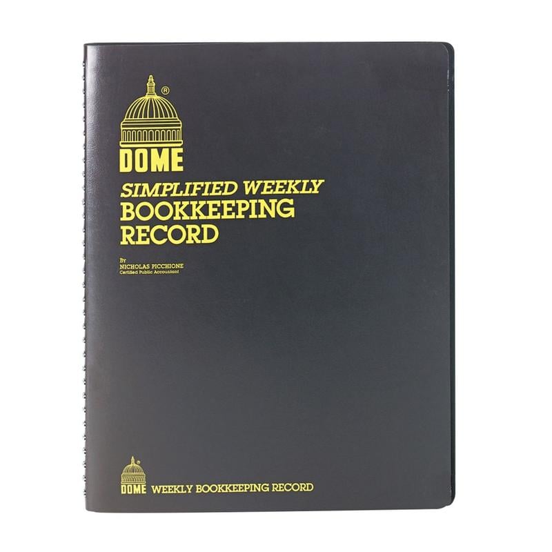 Dome Bookkeeping Record Book - 128 Sheet(s) - Wire Bound - 8.75in x 11.25in Sheet Size - Brown Cover - Recycled - 1 Each (Min Order Qty 6) MPN:600