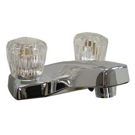 Rigid Bathroom Faucet, Chrome, 2 Holes, Knob Handle MPN:77-1005