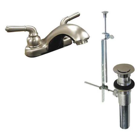 Dual-Handle Two Handle Faucet, for Lavatory, 4'' Mount, Brushed Nickel MPN:77-3190
