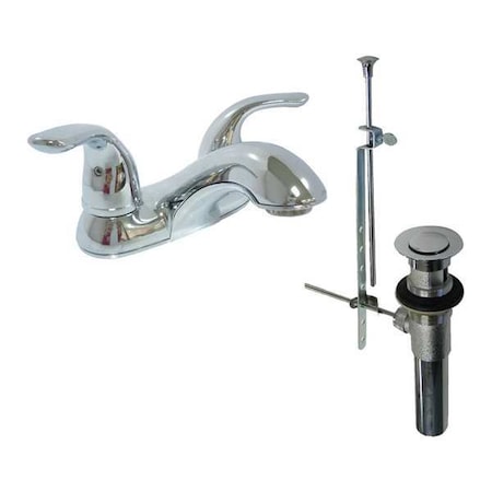 Lavatory Faucet Integral Spout, Chrome 2 Holes, Lever Handle MPN:77-3293