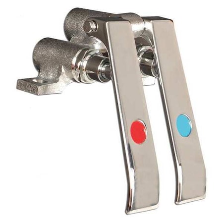 Double Knee Pedal Valve Foot Pedal, Chrome 0 Hole MPN:77-9202