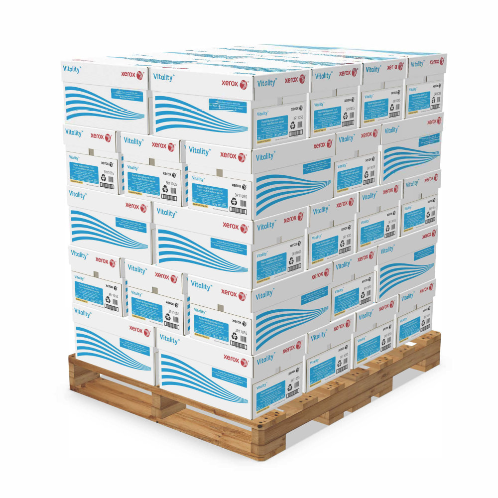 Xerox Vitality Colors Multi-Use Print & Copy Paper, Letter (8 1/2in x 11in), 20 Lb, Goldenrod, 500 Sheets/Ream, Case Of 10 Reams, Pallet Of 40 Cases MPN:3R05861-PL