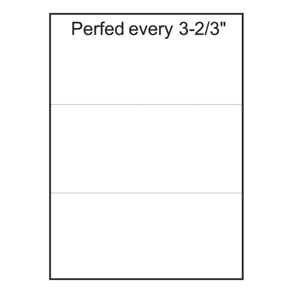 Lettermark Custom Cut Sheets, Letter Size (8 1/2in x 11in), 2500 Sheets Total, Perforated Every 3 2/3in, 20 Lb, 500 Sheets Per Ream, Case Of 5 Reams (Min Order Qty 2) MPN:851332