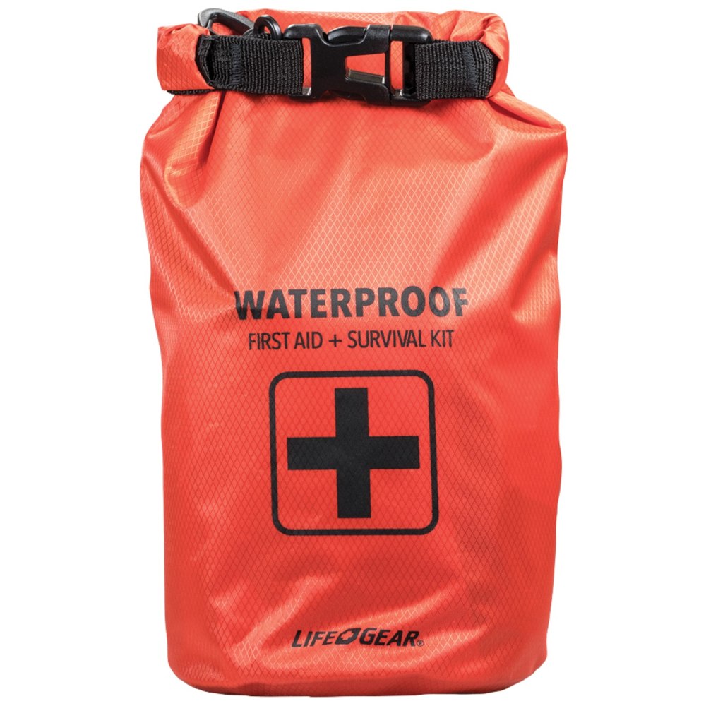 Life+Gear Piece Dry Bag First Aid & Survival Kit, 11-1/2inH x 9inW x 5-1/2inD. Red, Set Of 130 Pieces MPN:41-3820