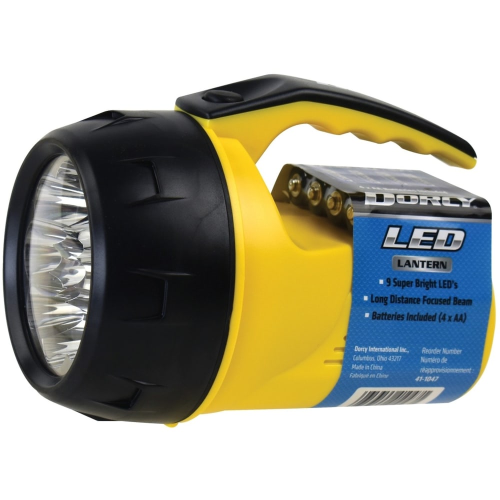 Dorcy 41-1047 4AA 9 LED Lantern - 9 x LED - Bulb - 27 lm Lumen - 4 x AA - Plastic - Red, Black, Yellow MPN:41-1047