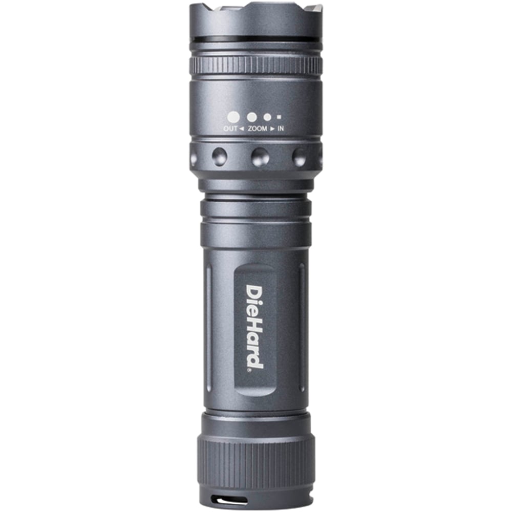 DieHard 1, 700-Lumen 1-LED Battery-Powered Twist Focus Flashlight, 1-13/16in x 1-13/16in, Black MPN:41-6123