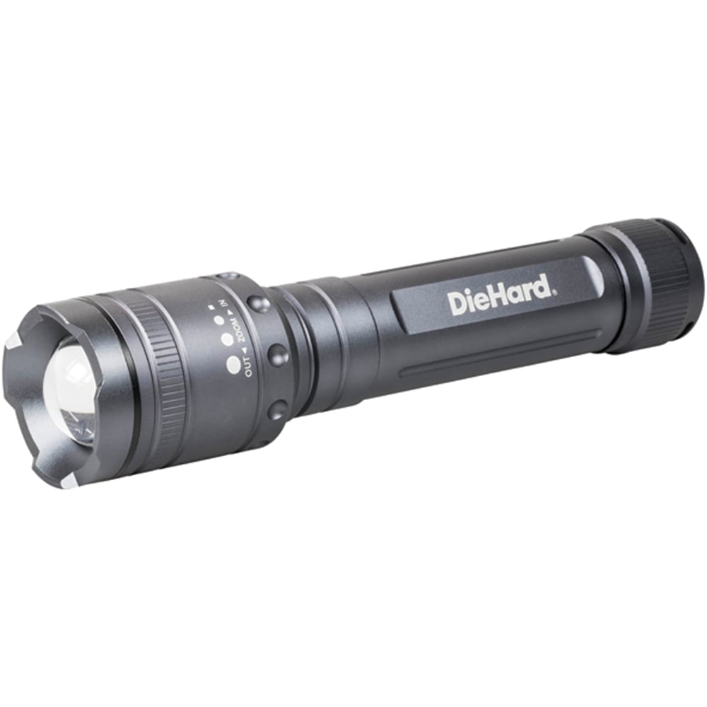 DieHard 2, 400-Lumen Battery-Powered Twist Focus Flashlight, 9in x 2in x 2in, Black MPN:41-6124