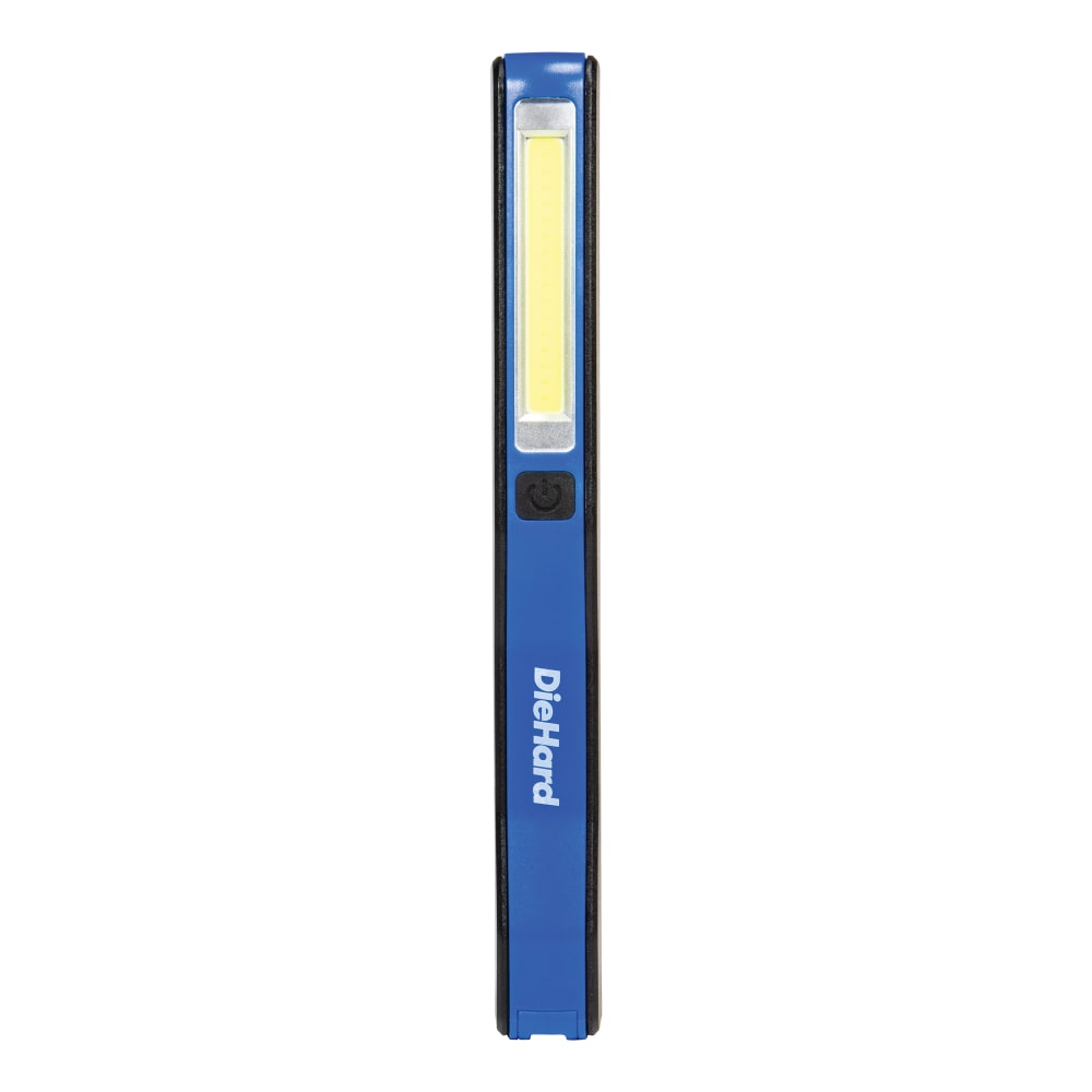 DieHard 200-Lumen Water-Resistant COB LED Rechargeable Pen Light with Clip, 7-5/16in x 13/16in, Blue MPN:41-6641