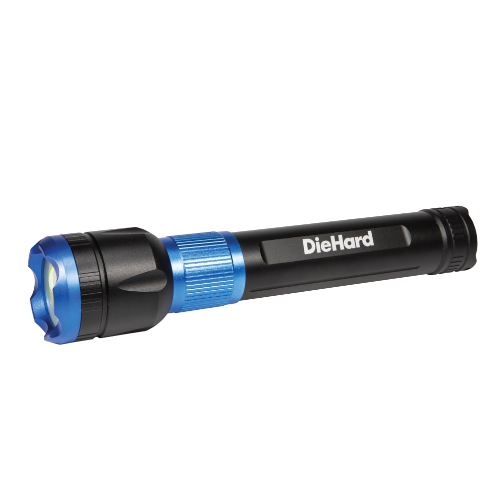 DieHard 37W Water-Resistant COB LED Rechargeable Flashlight with Power Bank, 9-5/16inH x 1-7/16inW x 1-15/16inD, Blue MPN:41-6646