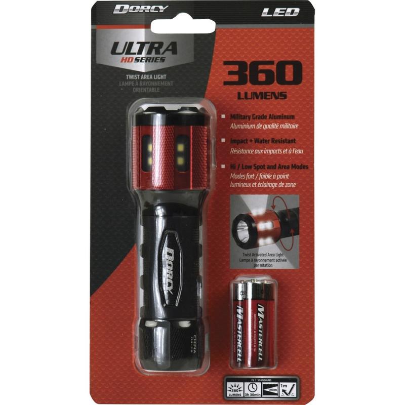 Dorcy Ultra HD Series Twist Flashlight - AAA - Black, Red (Min Order Qty 3) MPN:414347