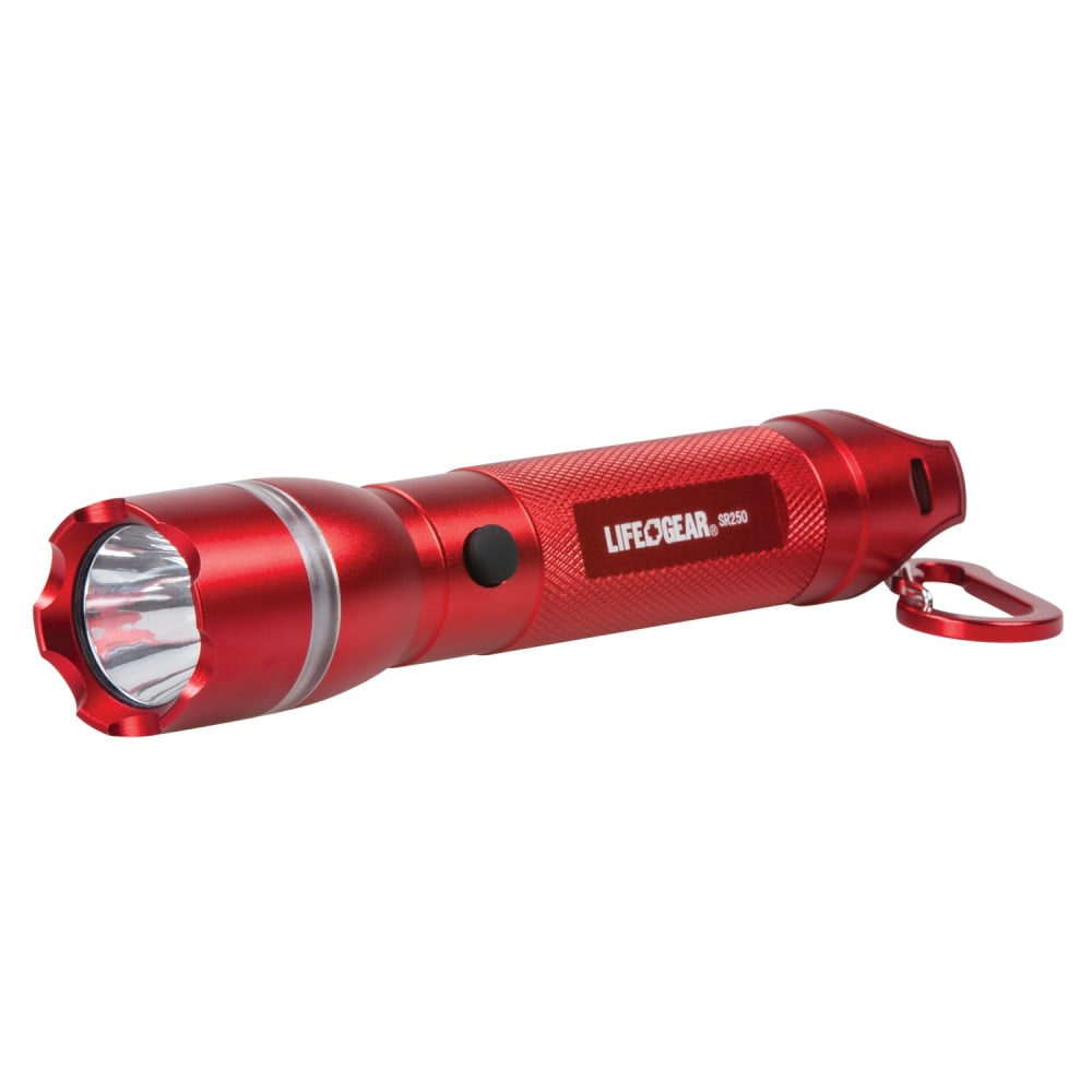 Life+Gear 4W Battery-Powered Non-Rechargeable 300-Lumen Search Light With Emergency Signaling, 1-3/8inH x 1-3/8inW x 7-1/16inD, Red MPN:AA35-60538-RED