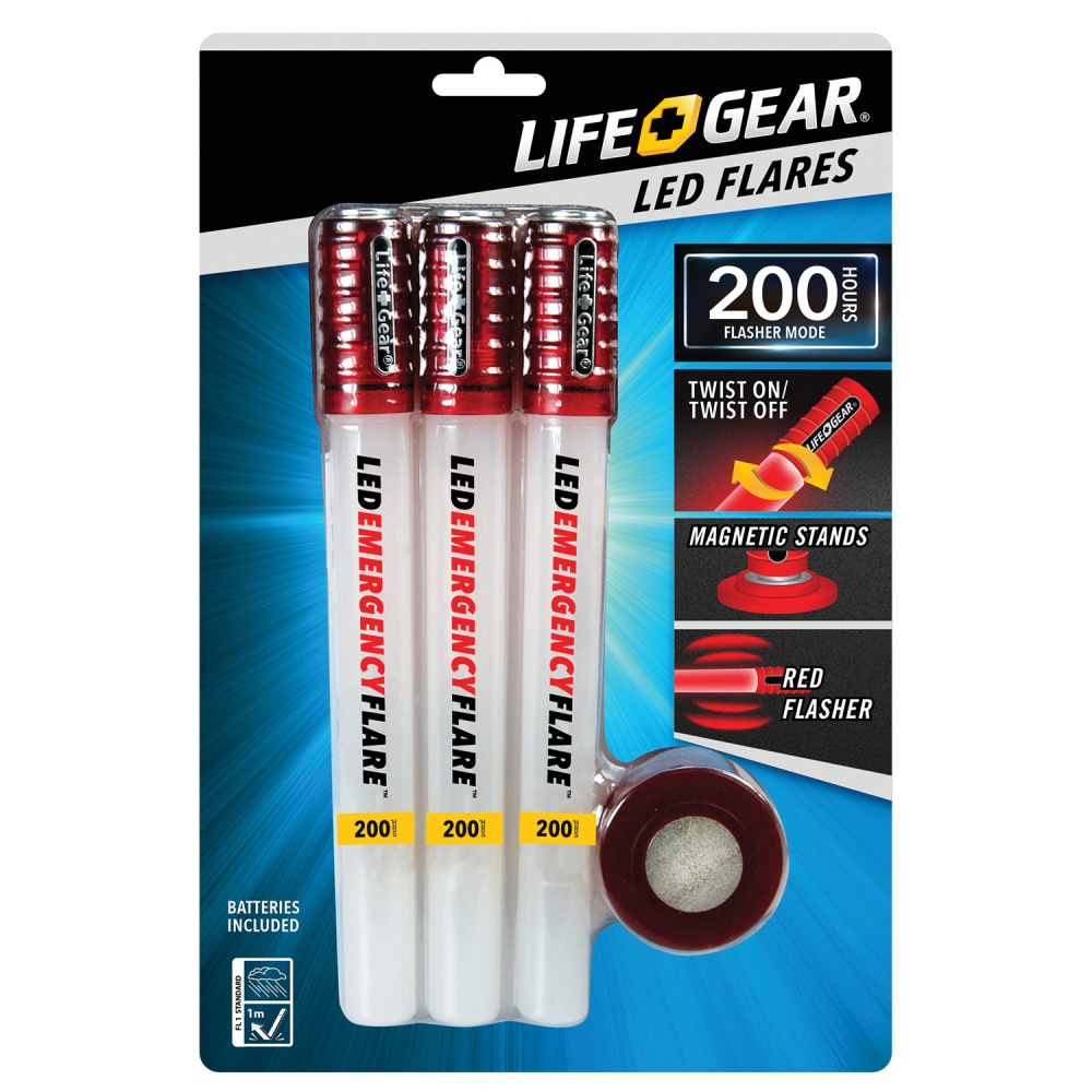 Life+Gear LED Emergency Flares, Pack Of 3 Flares MPN:WM11-10446-RED