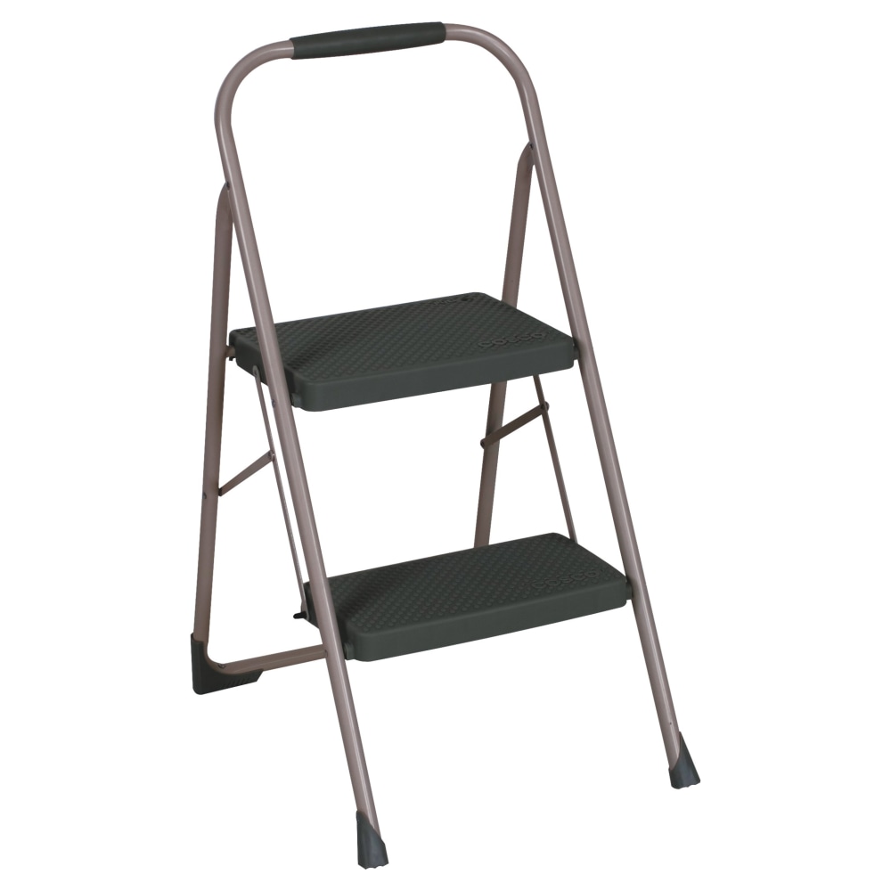 Cosco Two-Step Big Step Folding Step Stool, 22 4/5 Spread, Black/Platinum MPN:11308PBL1E