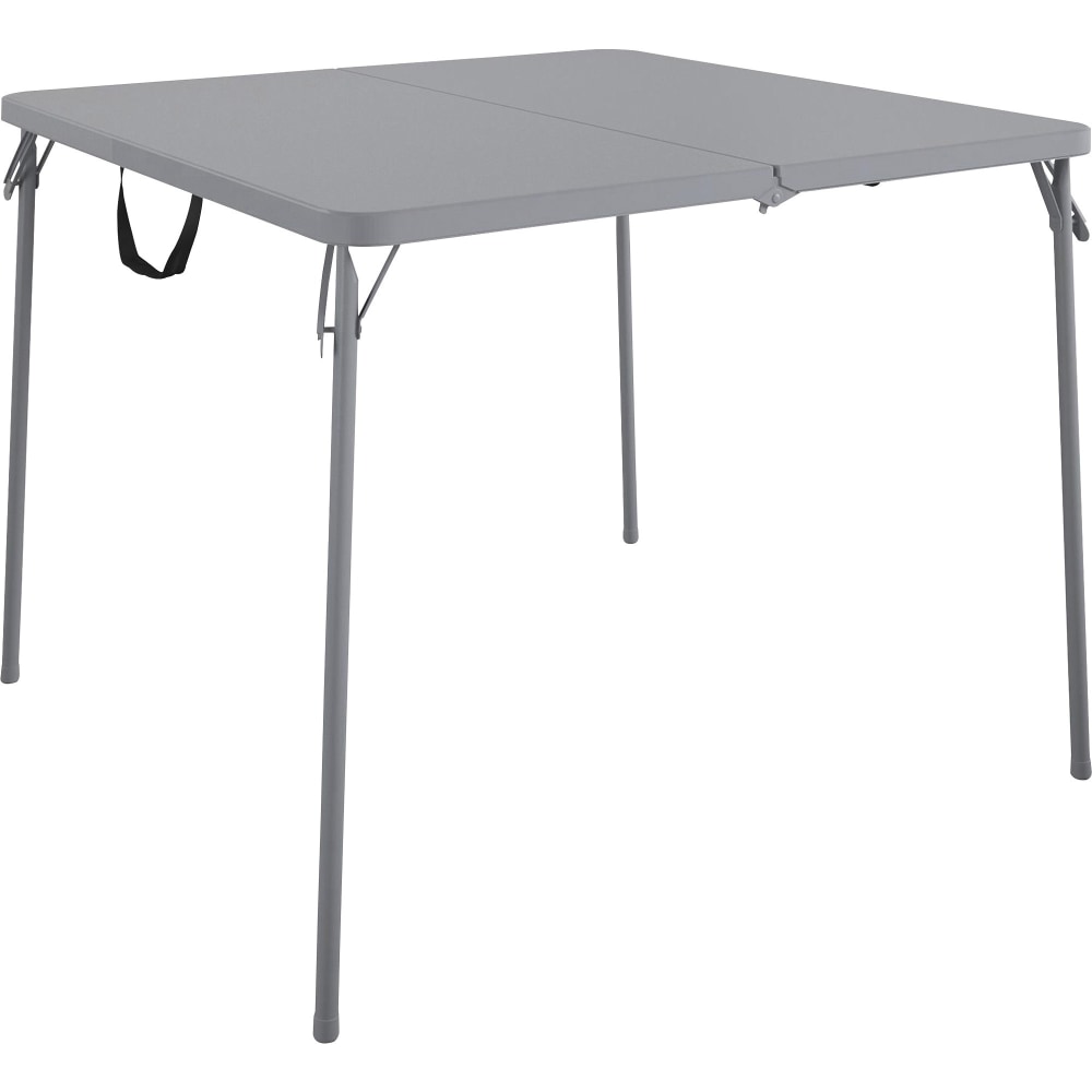 Cosco XL Fold-in-Half Card Table - Four Leg Base - 4 Legs - 200 lb Capacity - 38.50in Table Topx 38.50in Table Top Depth - 29.50in - Gray - 1 Each MPN:14036GRY1E