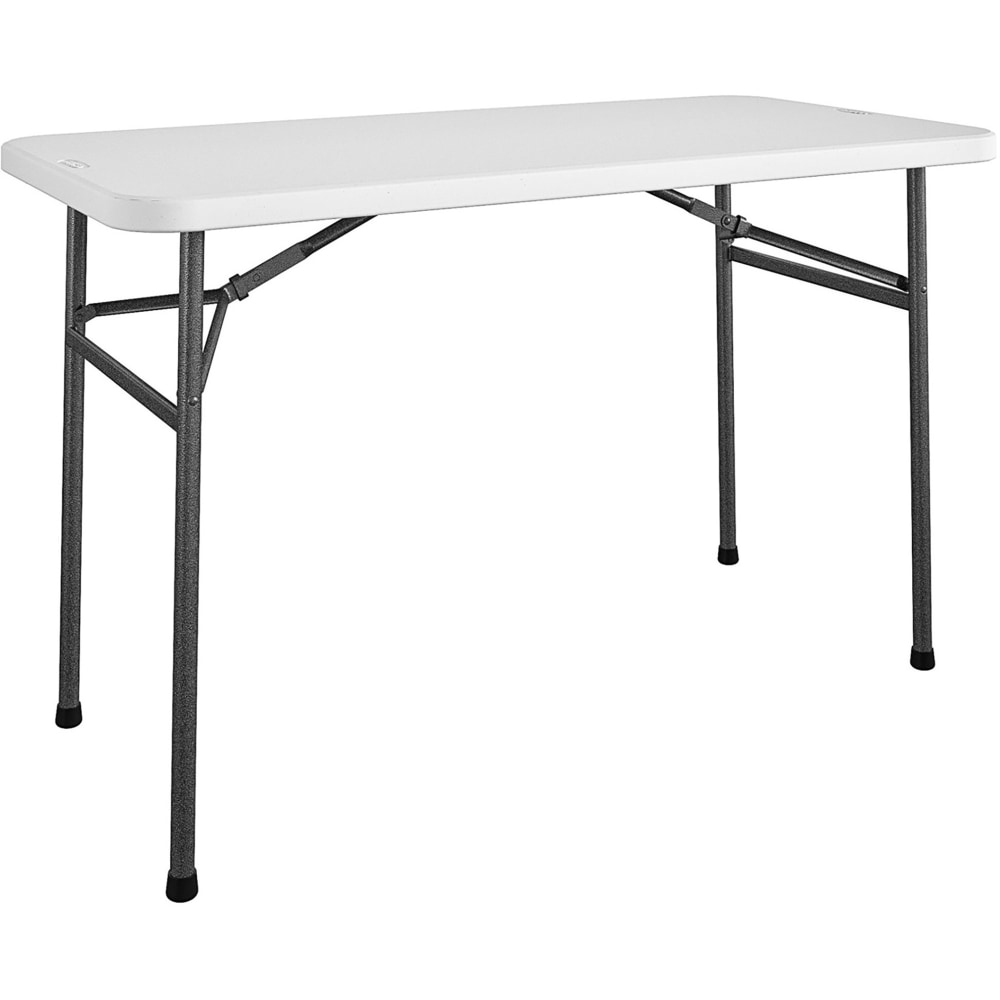 Cosco Straight Folding Utility Table - Rectangle Top - Four Leg Base - 4 Legs - 200 lb Capacity - 48in Table Topx 24in Table Top Depth - 29.25in - White MPN:14146WSL1E