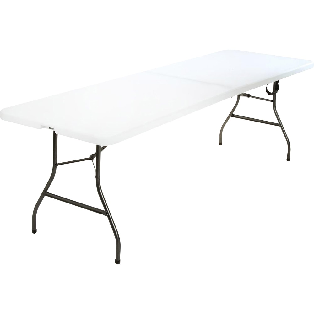 Cosco Fold-in-Half Blow Molded Table - Rectangle Top - Four Leg Base - 4 Legs - 300 lb Capacity - 30in Table Topx 96in Table Top Depth - 29.25in - White MPN:14778WSL1X