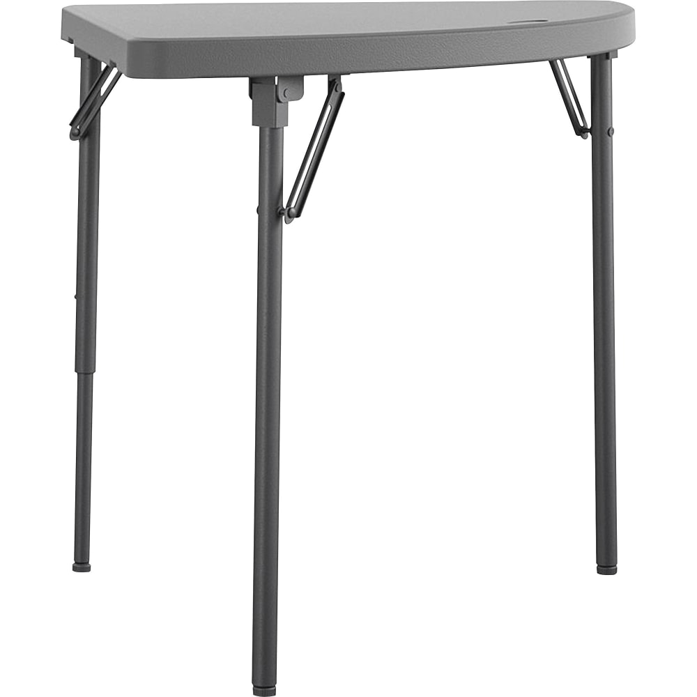 Dorel Zown Classic 24in Corner Blow Mold Fold Table - Half Moon Top - 3 Legs - 200 lb Capacity - 29.5inW x 29.2inD x 29.5inH, Gray, 2 / Carton MPN:60523SGY2E