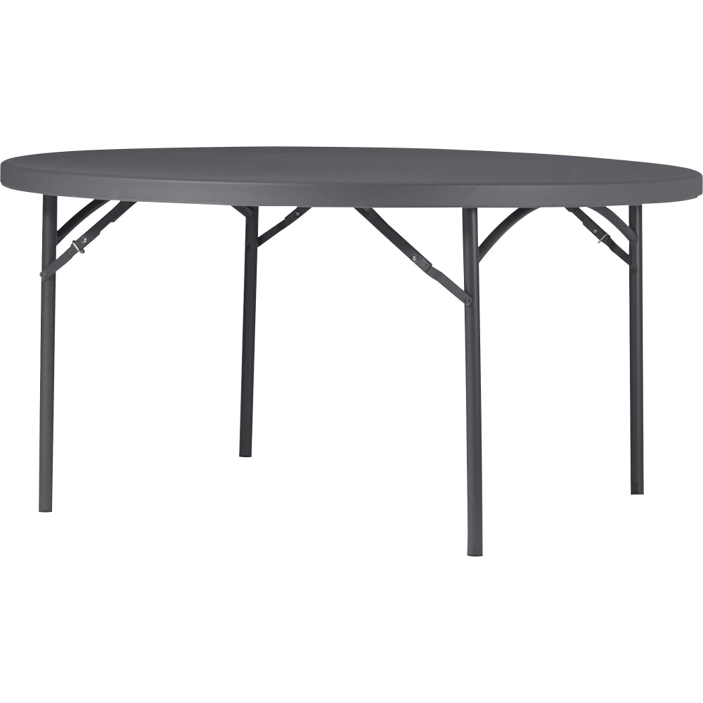 Dorel Zown Commercial Round Blow Mold Fold Table - Round Top - 4 Legs - 750 lb Capacity - 60in Table Top Diameter - 60535SGY1E MPN:60535SGY1E