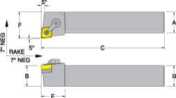 LH MCLN -7&deg; Negative Rake Indexable Turning Toolholder MPN:73310150133