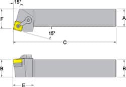 LH MSRN -7&deg; Negative Rake Indexable Turning Toolholder MPN:73310150507