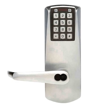 E-Plex 2000 Mortise Lock, 100 Access Codes, No Deadbolt, 6/7-Pin SFIC Prep, Less Core, Satin Chrome MPN:E2066BLL-626-41